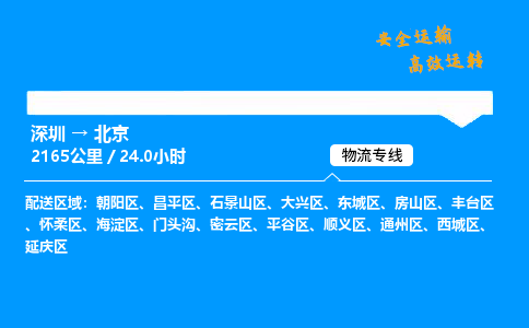 深圳到北京物流專線-深圳至北京貨運(yùn)公司